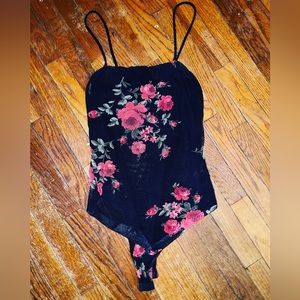 Sheer rose bodysuit